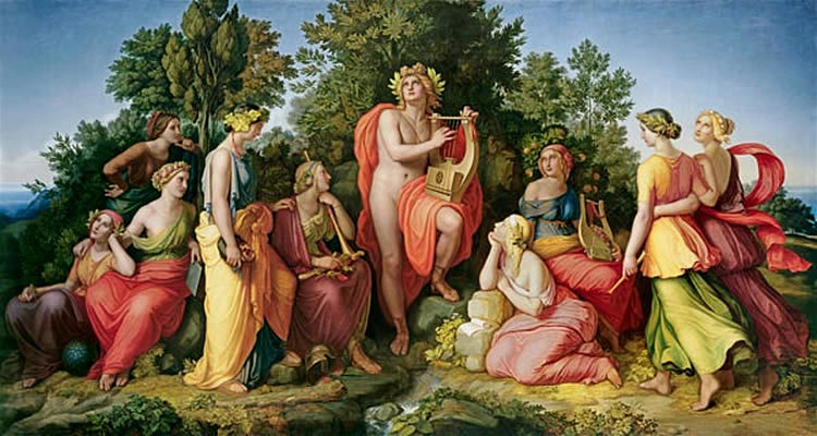Генрих фон Гесс. «Аполлон и музы». 1826 г. Баварские государственные собрания картин