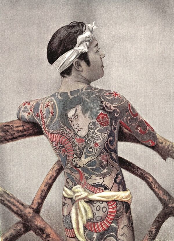 Литография конца XIX века с изображением татуированного японца. ФОТО: ALAMY/ТАСС
